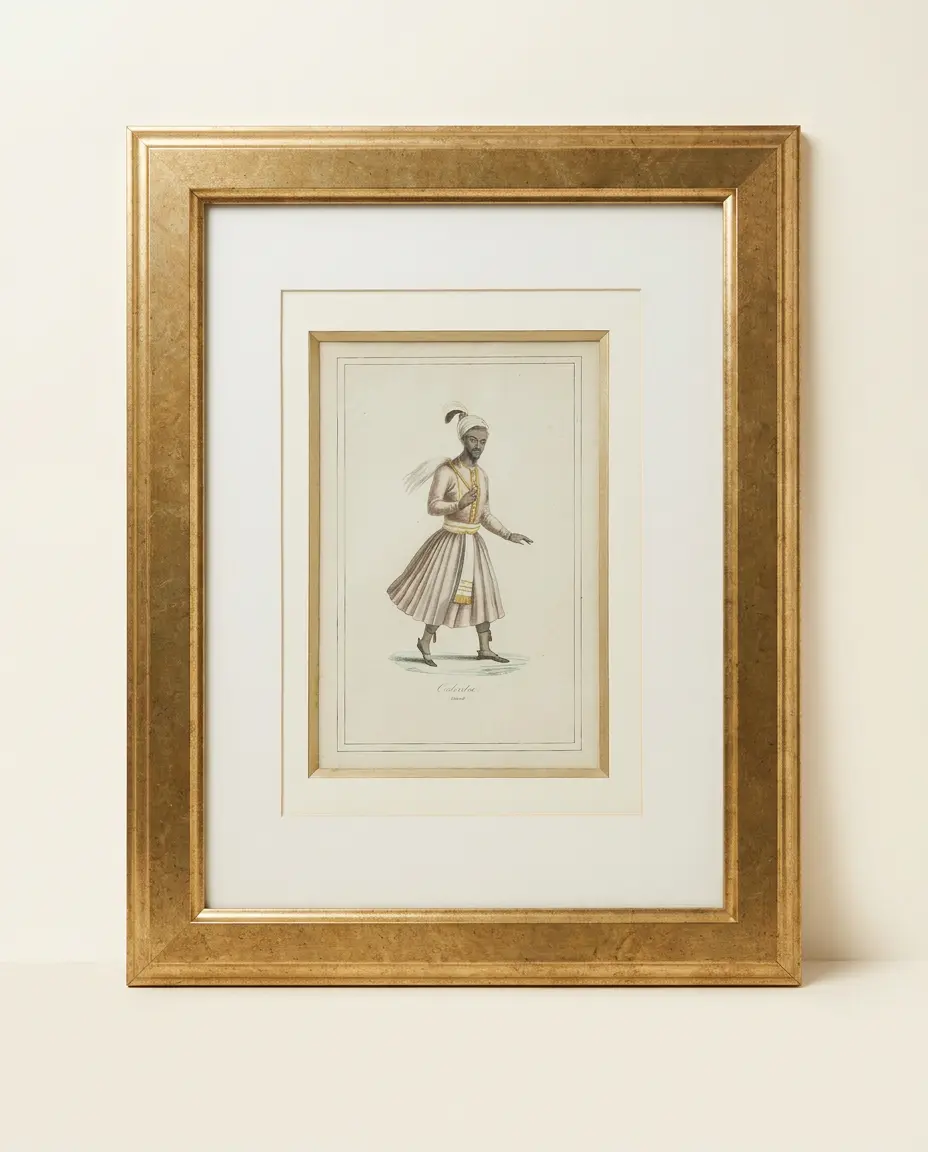 The Courtly Figure, print of a standing figure in a long robe
