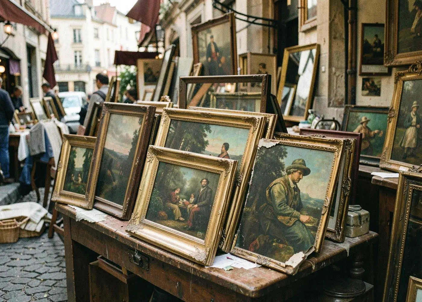 Vintage frames at the market
